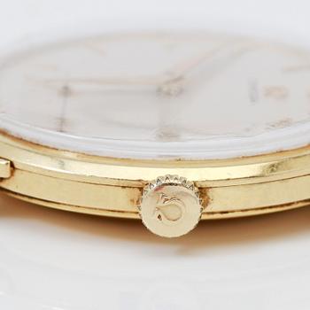 ARMBANDSUR, 18K guld, Omega. Total vikt inklusive urhus ca 65 g.