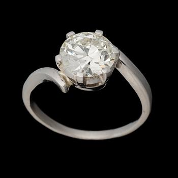 RING, briljantslipad diamant 2,56 ct, platina.