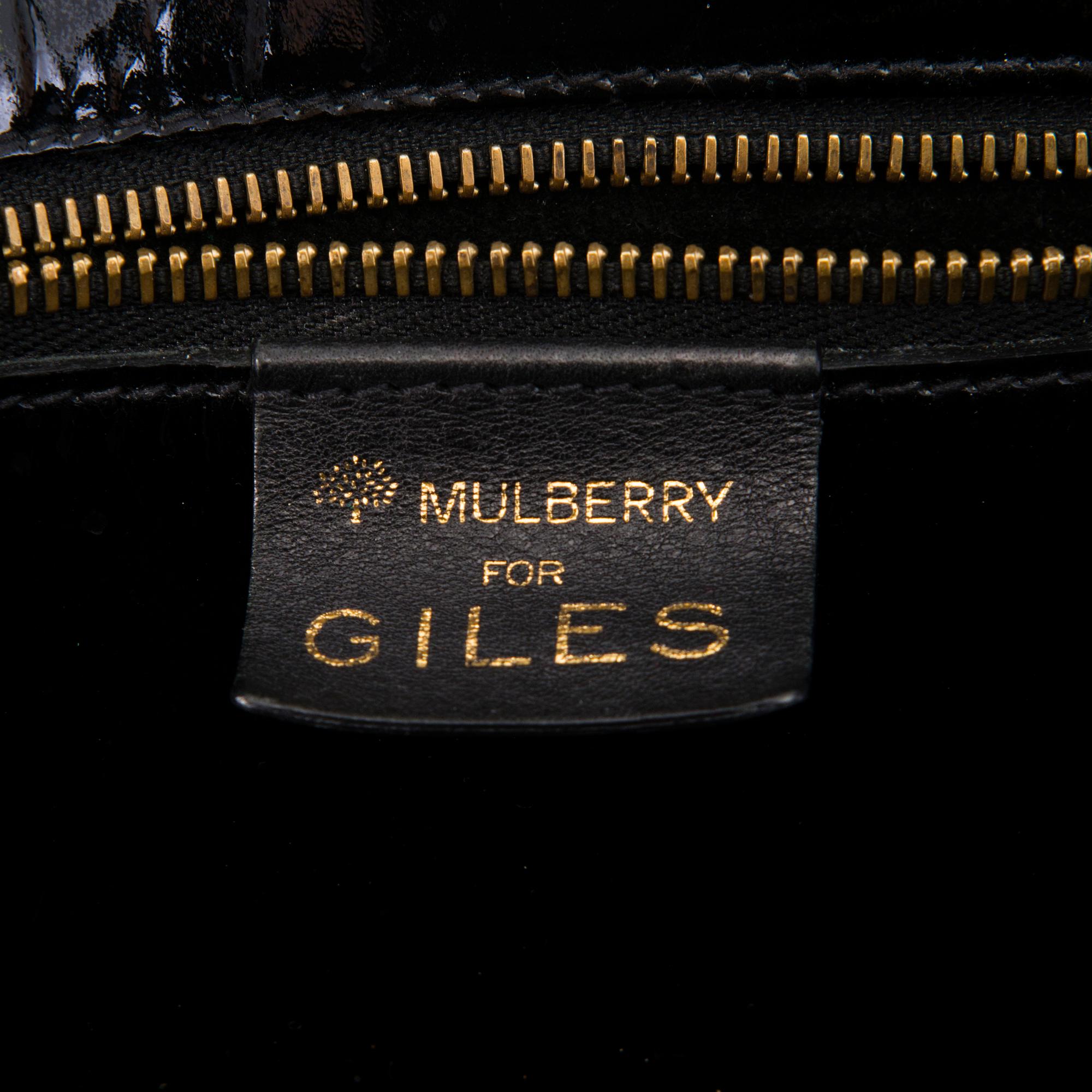 MULBERRY Black Patent Leather Roxanne for GILES Bag.