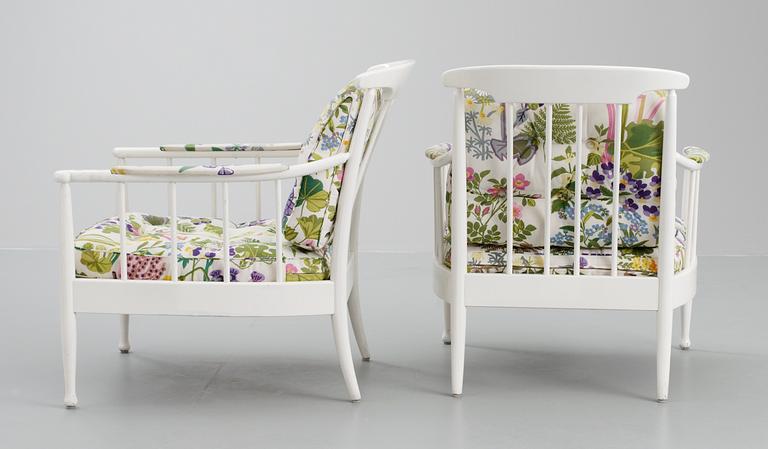 A pair of Kerstin Hörlin-Holmquist 'Skrindan' easy chairs, OPE Möbler.