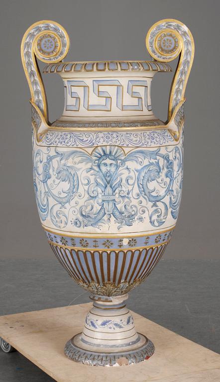 A large ceramic vase, 19th Century.