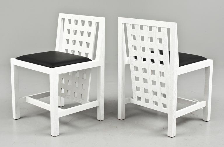 STOLAR, ett par, "Candida chair" samt BORD, "Square gateleg table", efter Rennie Mackintosh, Heart of Denmark, 2000-tal.