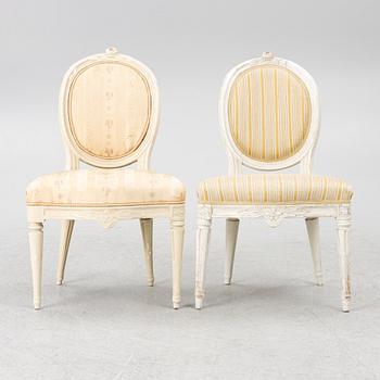 A pair of Gustavian chairs, Stockholm, late 18th century.