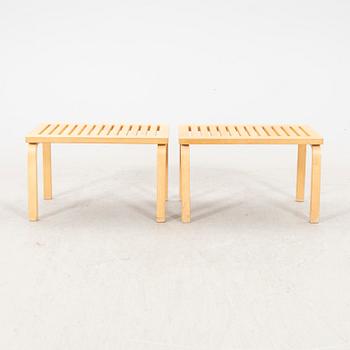 Alvar Aalto, benches, 1 pair, model 153B, Artek, Finland.