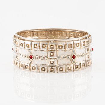 Lars Arby, a bridal crown and a hair ornament, sterling silver with glass and rutilated quartz, Gothenburg 1964 and 1960.