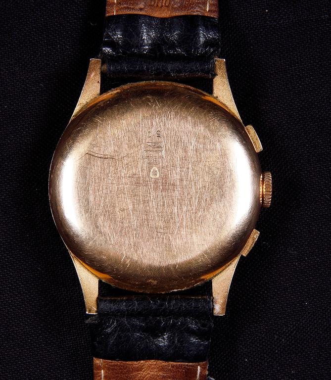 ARMBANDSUR, guld 18k Chronographe Suisse.