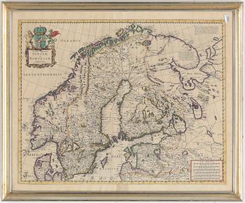 KARTA, "Tabula Regnorum Sueciae et Norvegiae", trol 1600-tal.