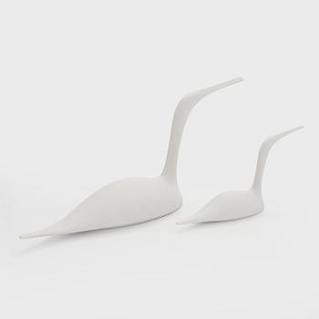 Tapio Wirkkala, figuriner, 2 st, "Kungsfiskare", porslin, Rosenthal, Tyskland.