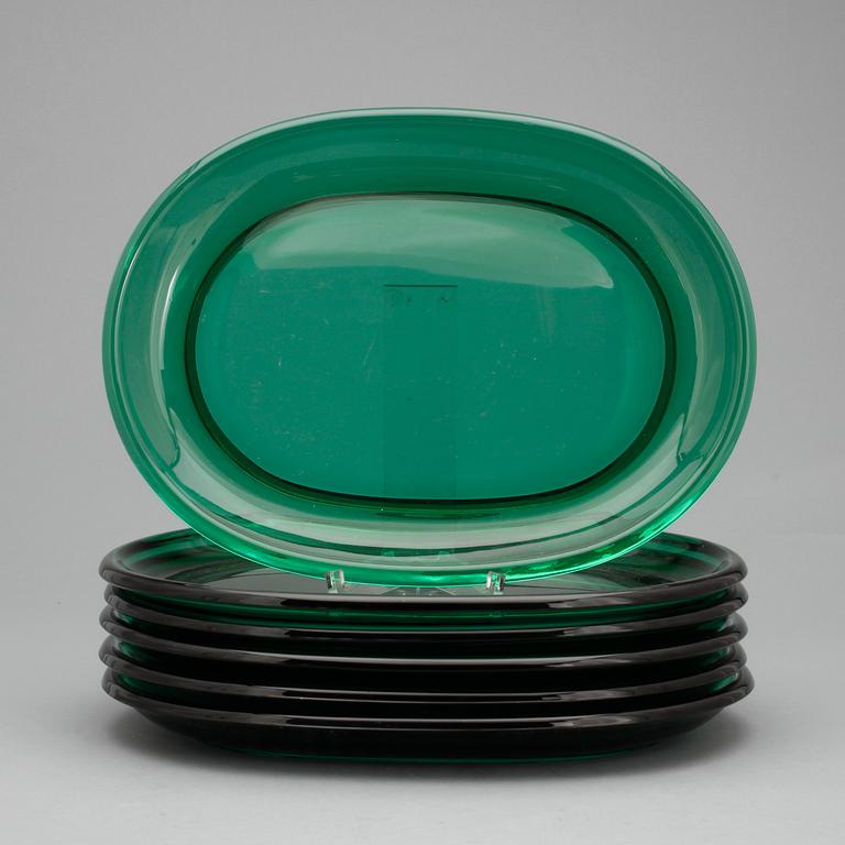 HUMMERTALLRIKAR, 6 st, glas. Josef Frank för Firma Svenskt Tenn, Reijmyre eller Gullaskruf, 1900-tal.