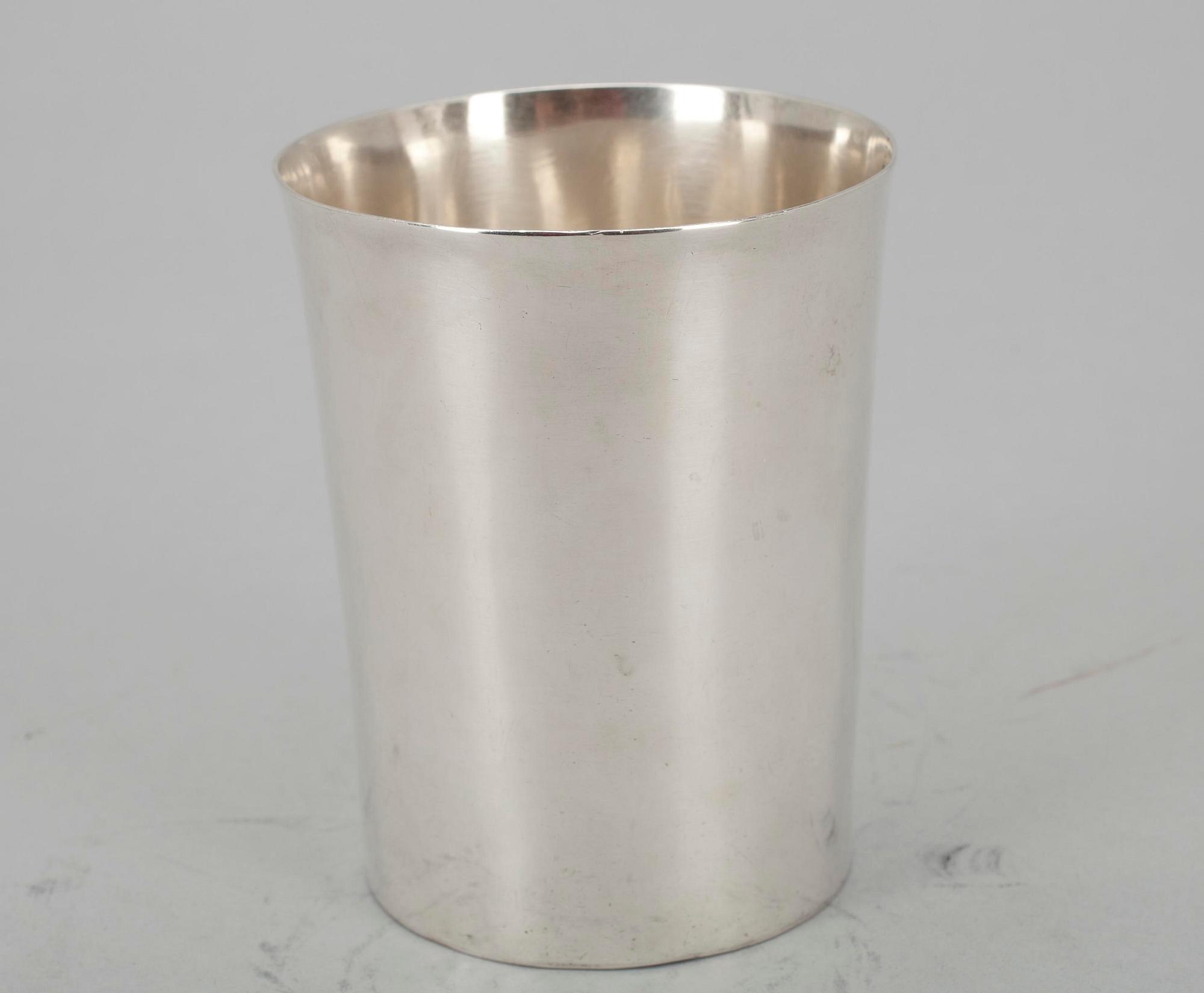 BÄGARE, silver, Faro, Portugal 1800-talets första hälft. Vikt 156 g.