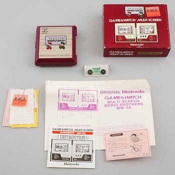 A Nintendo game & Watch, model "MW-56", multi screen, Mario Bors, 1983.