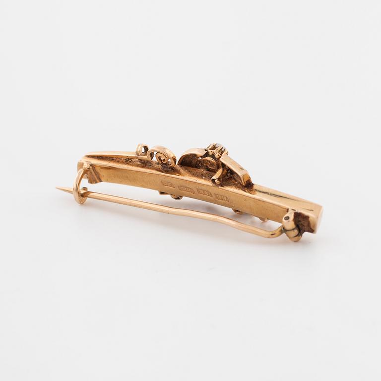 A natural pearl brooch, marked BH, 1903.