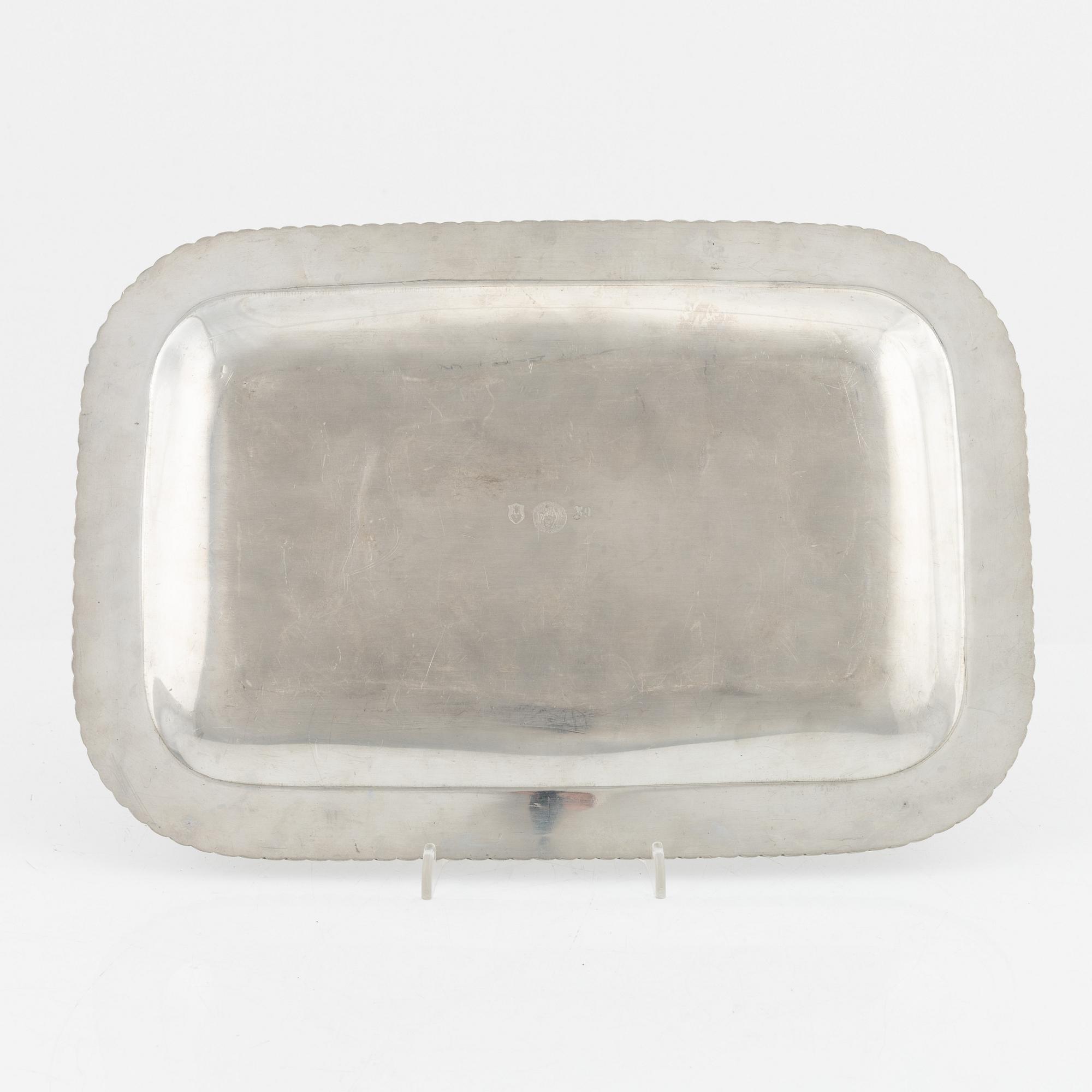 Estrid Ericson, bricka, tenn, Firma Svenskt Tenn, Stockholm, 1952.