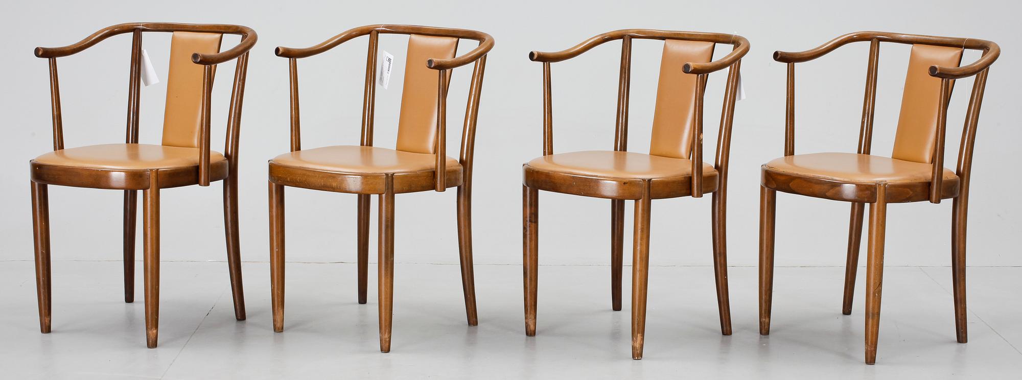 KARMSTOLAR, 4st, "Opera", Peter Celsing, Gemla. Formgivna omkring 1955-61.