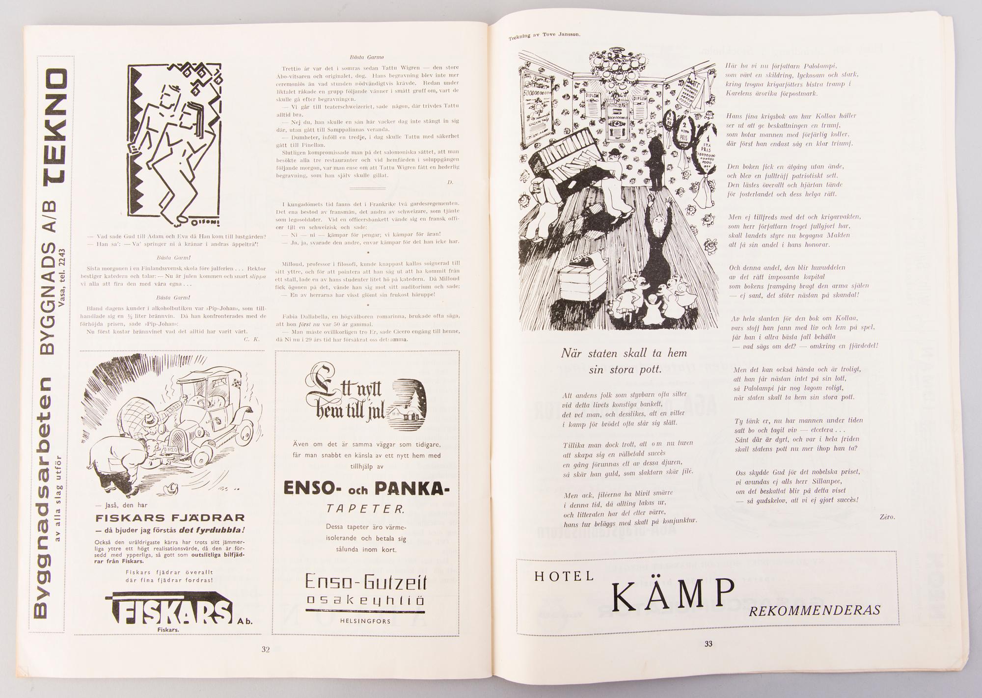 KOKOELMA GARM-AIKAKAUSILEHTIÄ, 40 kpl, Tove Janssonin kuvittamia 1942-1952.