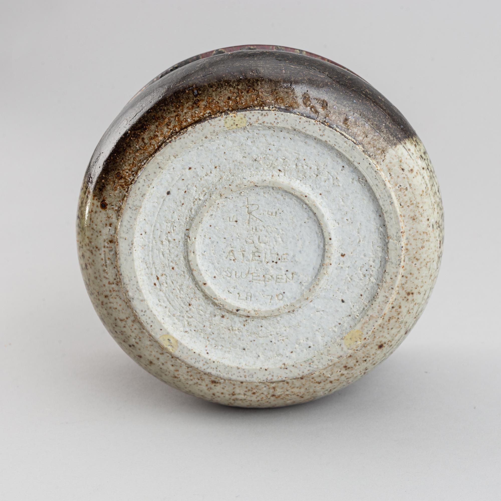 Sylvia Leuchovius, four ceramic dishes and bowls, Rörstrand.