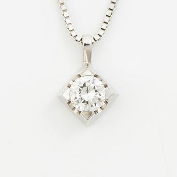 Collier 18K vitguld med rund briljantslipad diamant 0.75 ct.