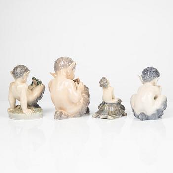Royal Copenhagen, figuriner, 4 st, porslin, Danmark.