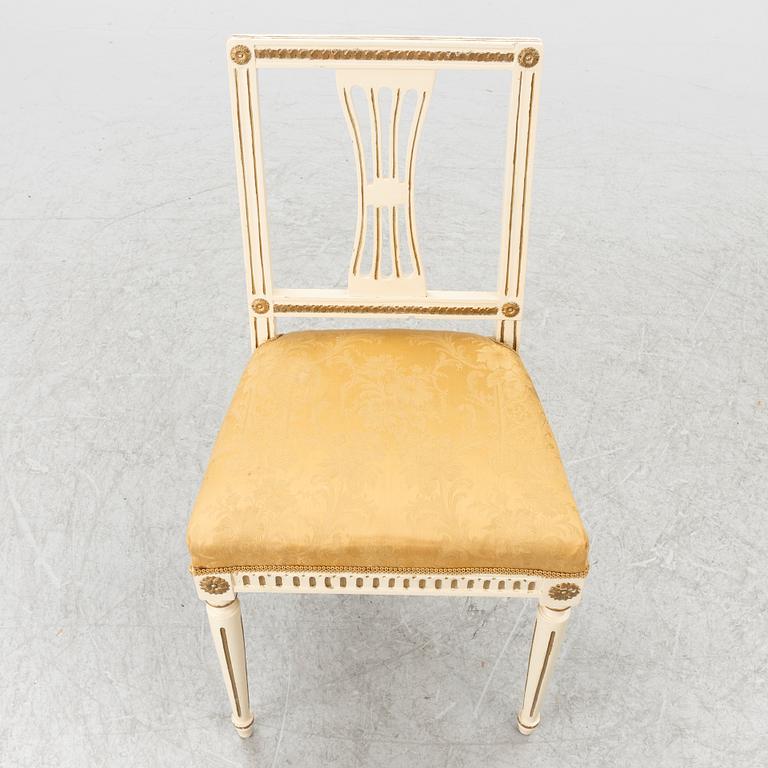 Four Gustavian chairs, Sweden, around 1800.