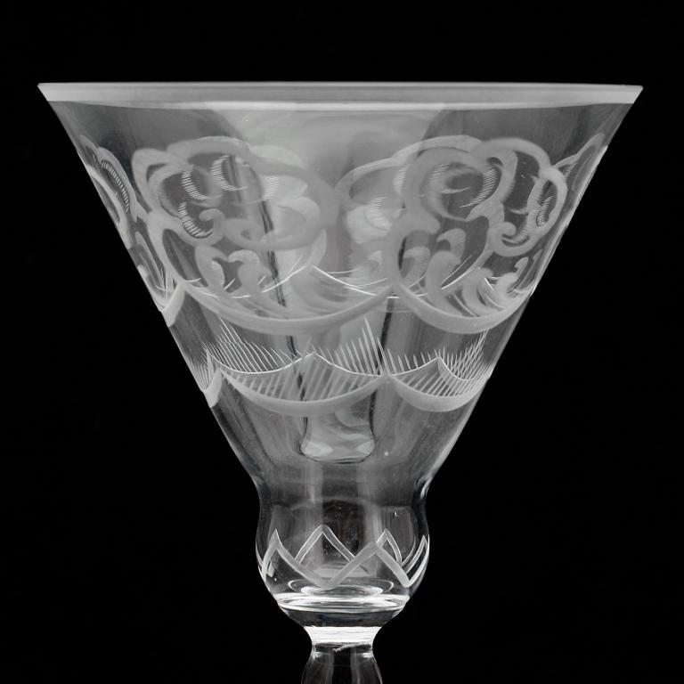 GLAS, 5 st, "Molnet", Simon Gate, Orrefors.