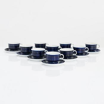 Ulla Procopé, ten porcelain mocca cups with saucers. Arabia.