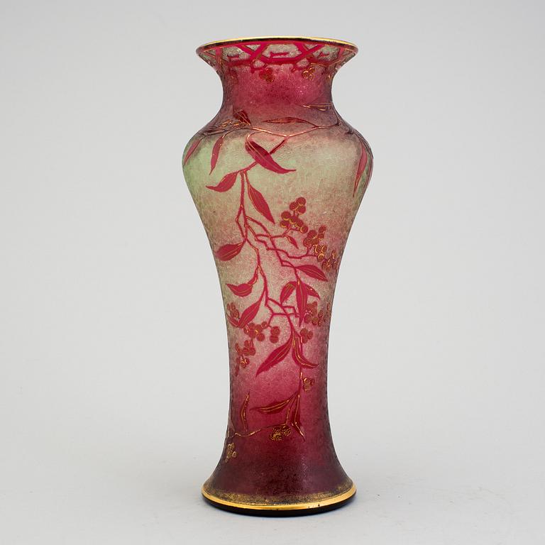 A French Art Noveau Baccarat Deposé glass vase circa 1900.