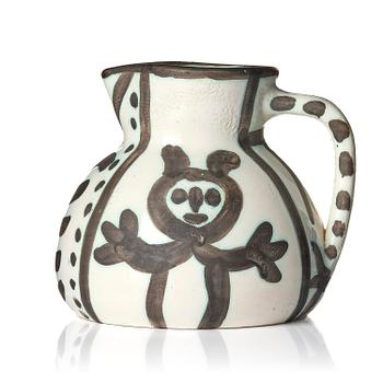 116A. Pablo Picasso, a "Pichet petites têtes" (A.R. 222) faience pitcher, Madoura, Vallauris, France, post 1953.