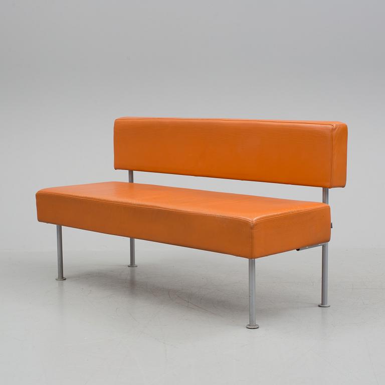 A three part leather upholstered 'Longo' sofa from Klaessons Möbler, Fjugesta.