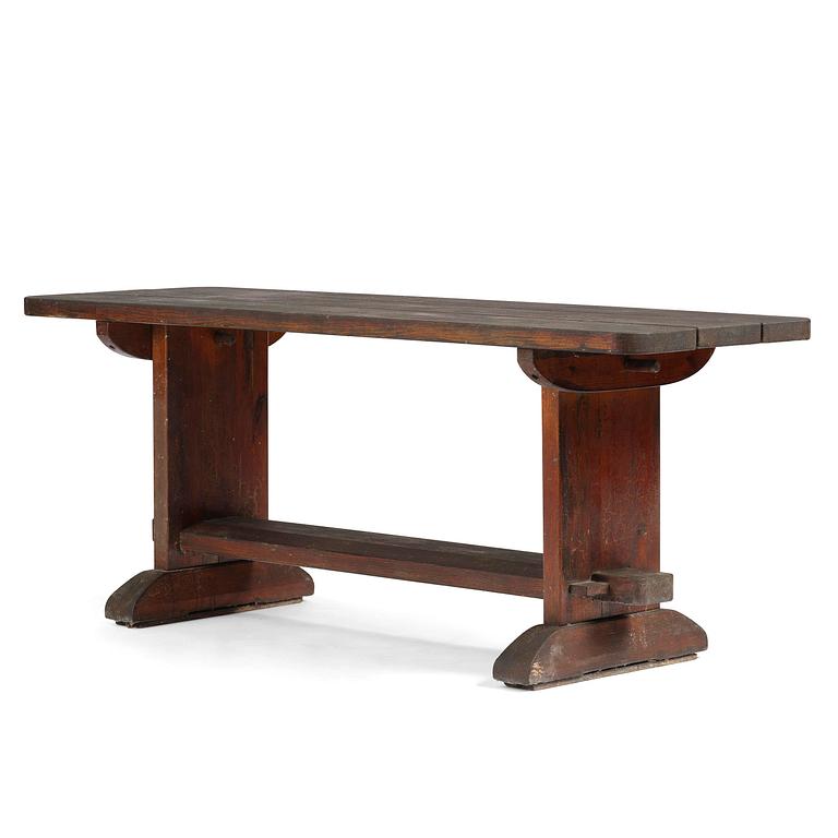 Axel Einar Hjorth, a stained pine "Skoga" table, Nordiska Kompaniet, Sweden, 1930s.