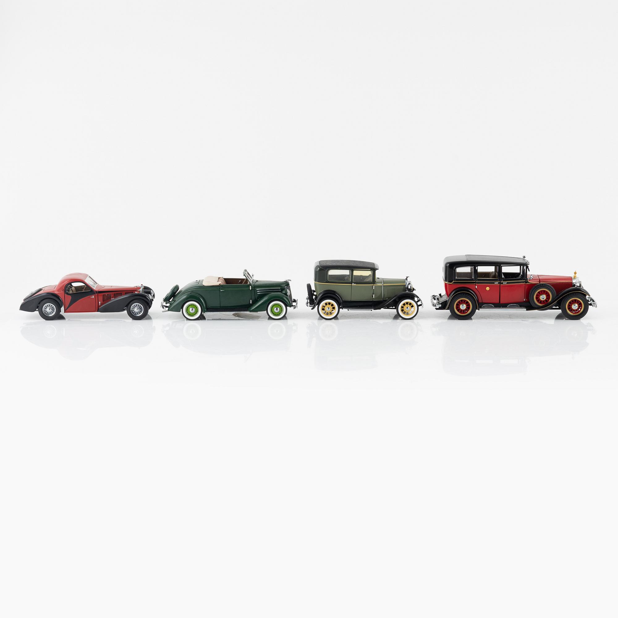 Eight die cast model cars, Franklin Mint.