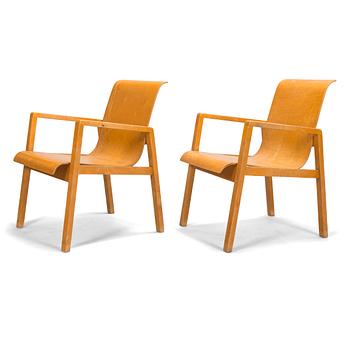 Alvar Aalto, a pair of 1940/1950's '51' armchairs for O.Y. Huonekalu- ja Rakennustyötehdas A.B.