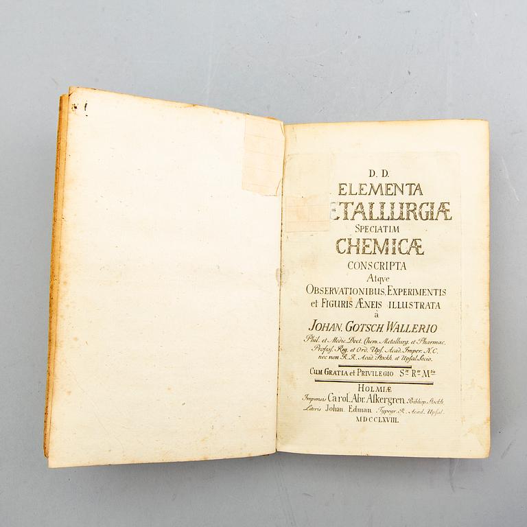 Johan Gottschalk Wallerius, book metallurgy Stockholm 1768.