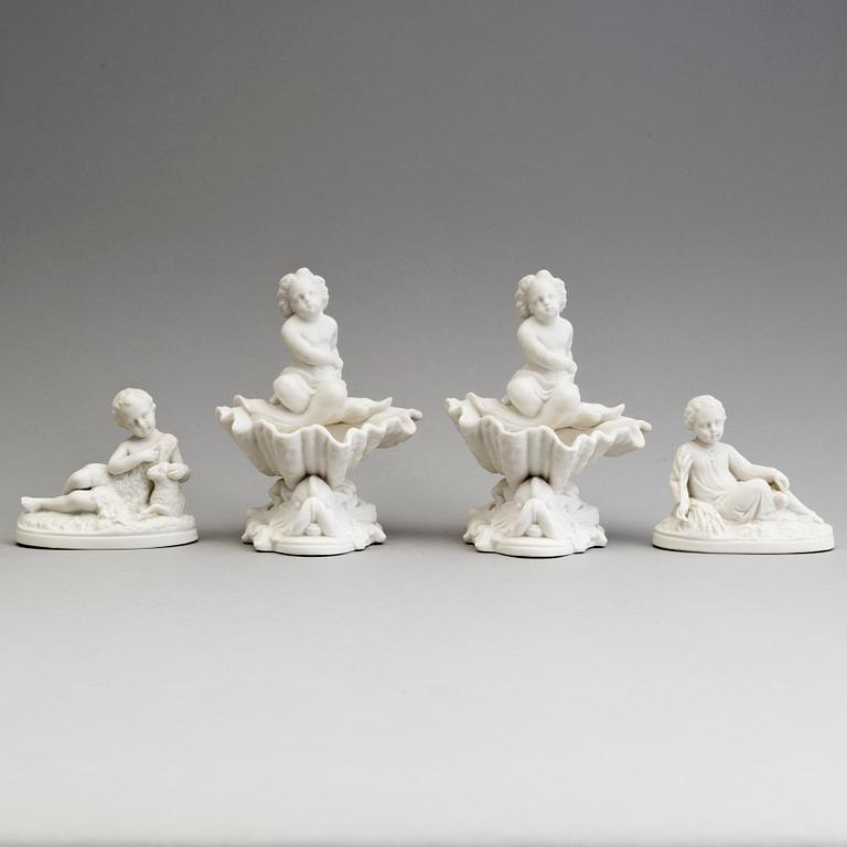 A PAIR OF PARIAN BOWLS AND PAPER WEIGHTS, Gustafsberg, ca 1900.