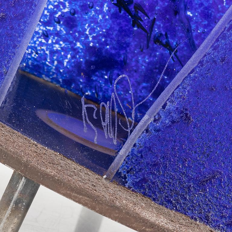 Kjell Engman, a unique glass sculpture, "Man in Trenchcoat", Kosta Boda, Sweden, signed.