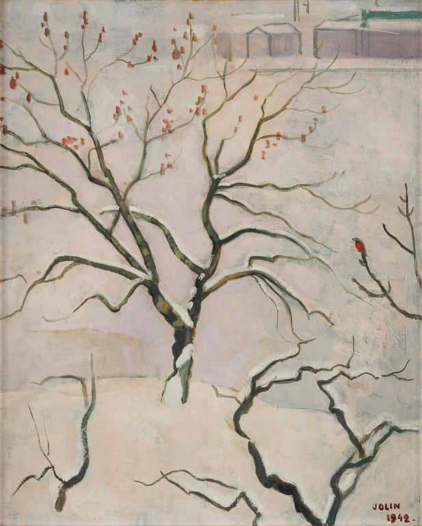 Einar Jolin, Winter Tree with Bullfinch.