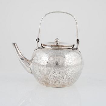A Japanese Silver Teapot, second quarter of the 20th Century.