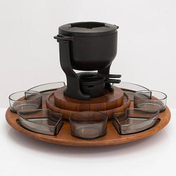 A mid-20th century serving spinner and fondue set, Digsmed, Denmark.