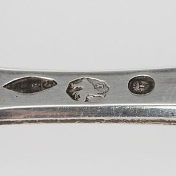 FRUKTBESTICK, 6+6, silver och ben, Francois-Charles Gavet, Paris 1798-1809.