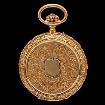 FICKUR, 18k guld, savonett, Charles Lardet, Fleurier, Schweiz, 1900-talets första hälft. Vikt 117 g.