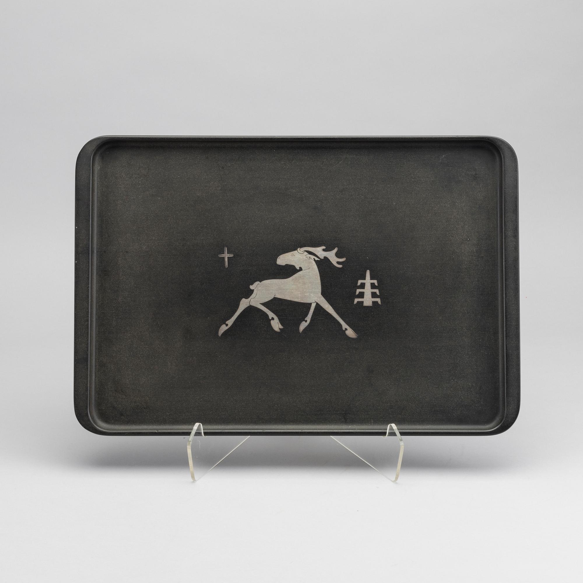 A Swedish 20th century silver and isolit tray mark of Skånska ättikfabriken ab Perstorp 1952.