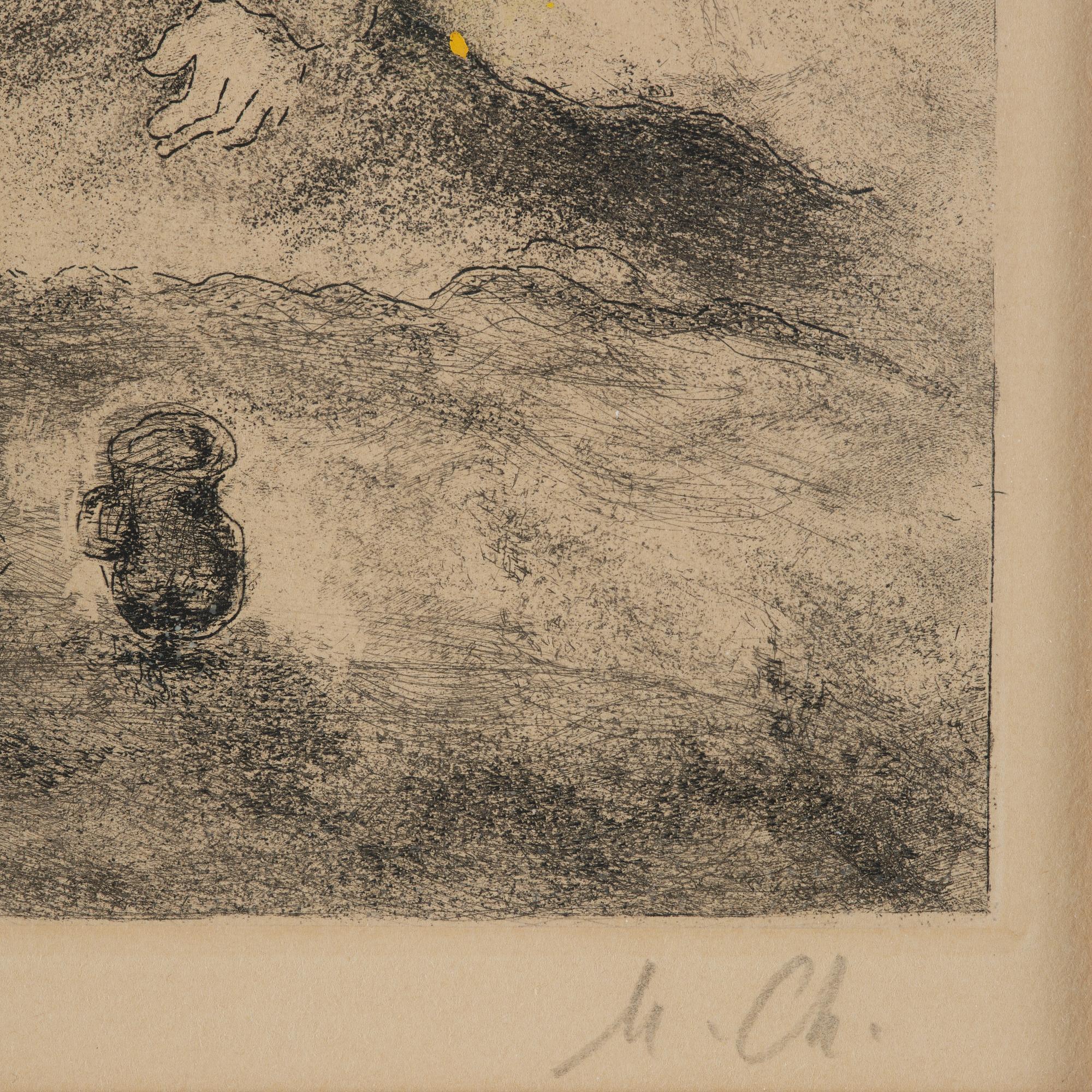 Marc Chagall, "Élie Touché par un Ange", from "La Bible".