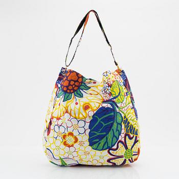 Firma Svenskt Tenn, a 'Nippon' fabric and leather bag.