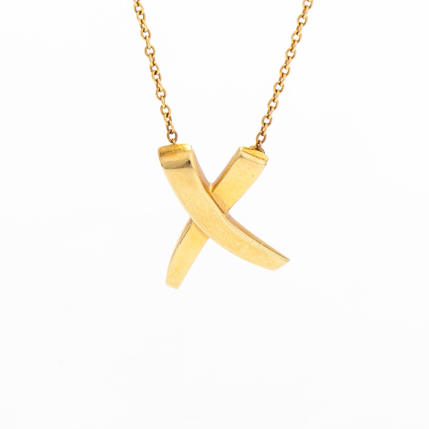 Tiffany & Co, Paloma Picasso, halsband, "X Kiss", 18K guld.