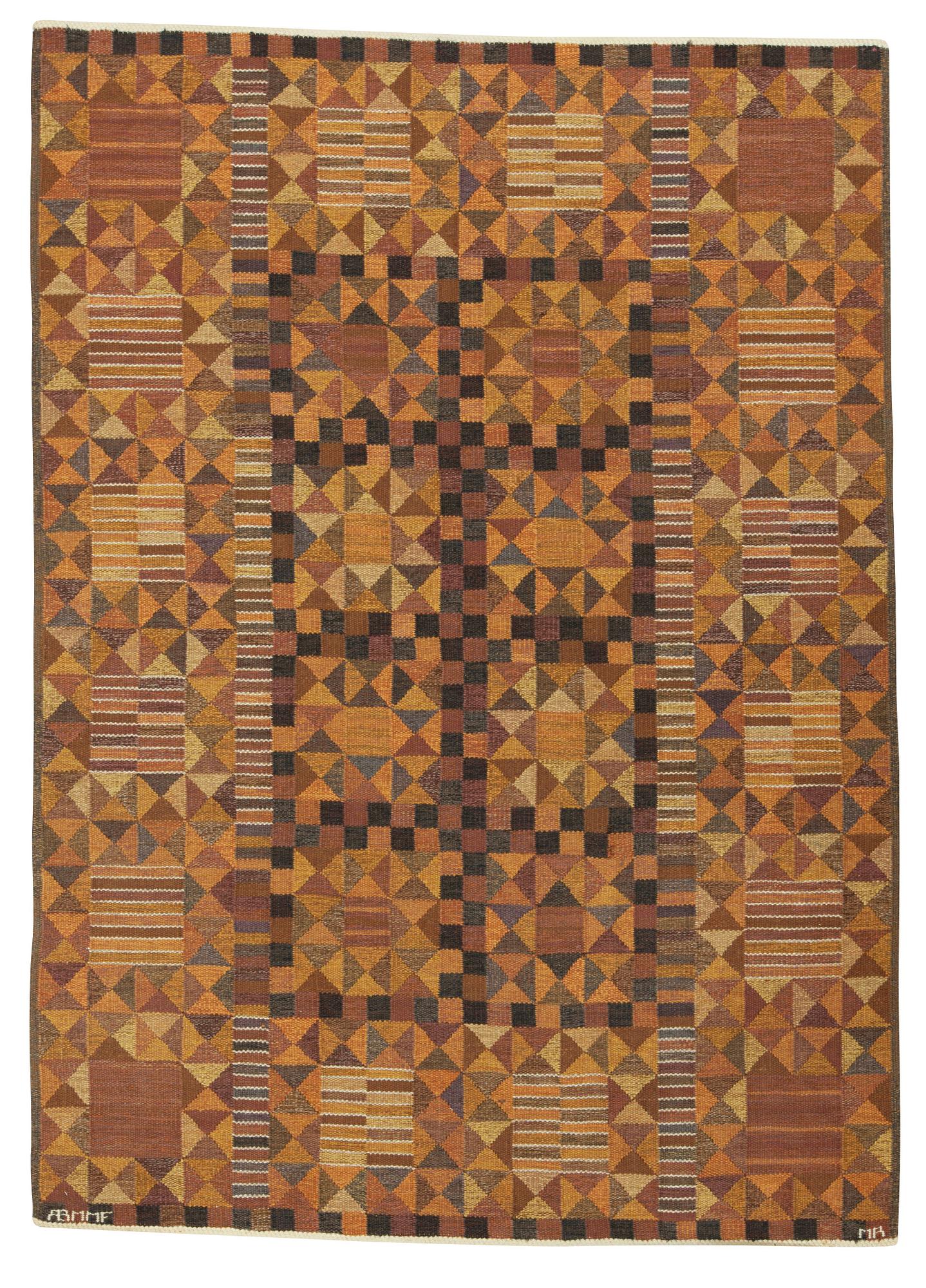 Marianne Richter, MATTA. "Rubirosa, brun". Gobelängteknik. 247 x 175,5 cm. Signerad AB MMF MR.