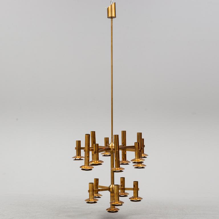 A brass ceiling light by Holger Johansson, Westal.