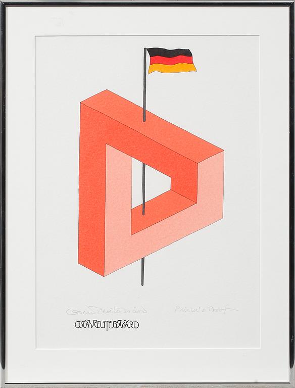 OSCAR REUTERSVÄRD, 2 st, färglitografier, signerade.