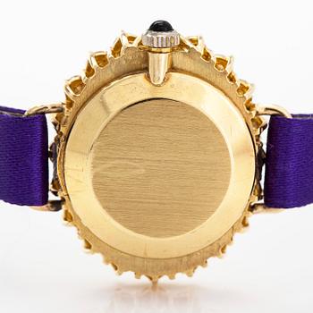 Wristwatch, 18K gold and brilliant and single cut diamonds, 21 x 25 mm.