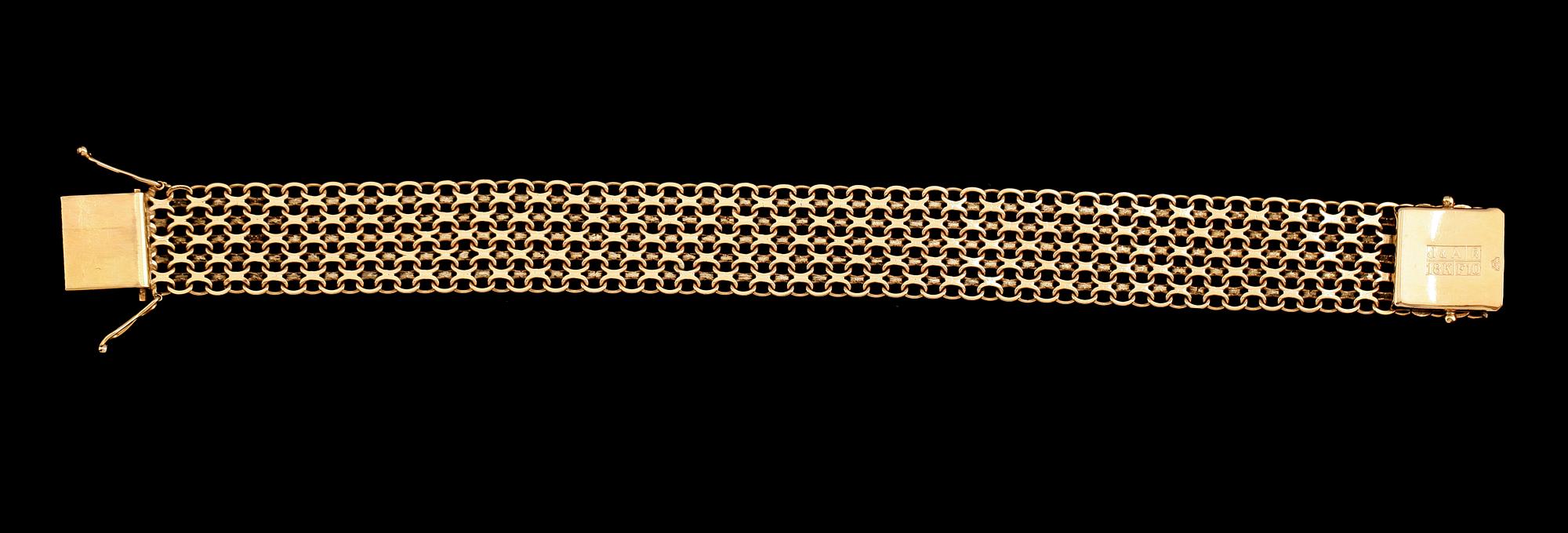 ARMBAND, 18 k guld, X-länk, vikt ca 23 g.