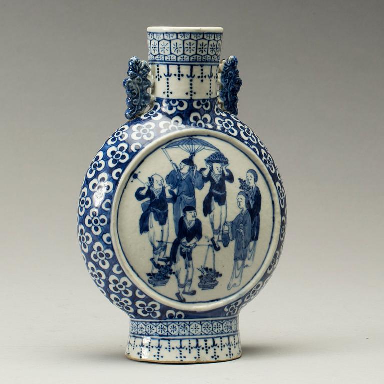 PILGRIMSFLASKA, porslin, 1800/1900-tal.