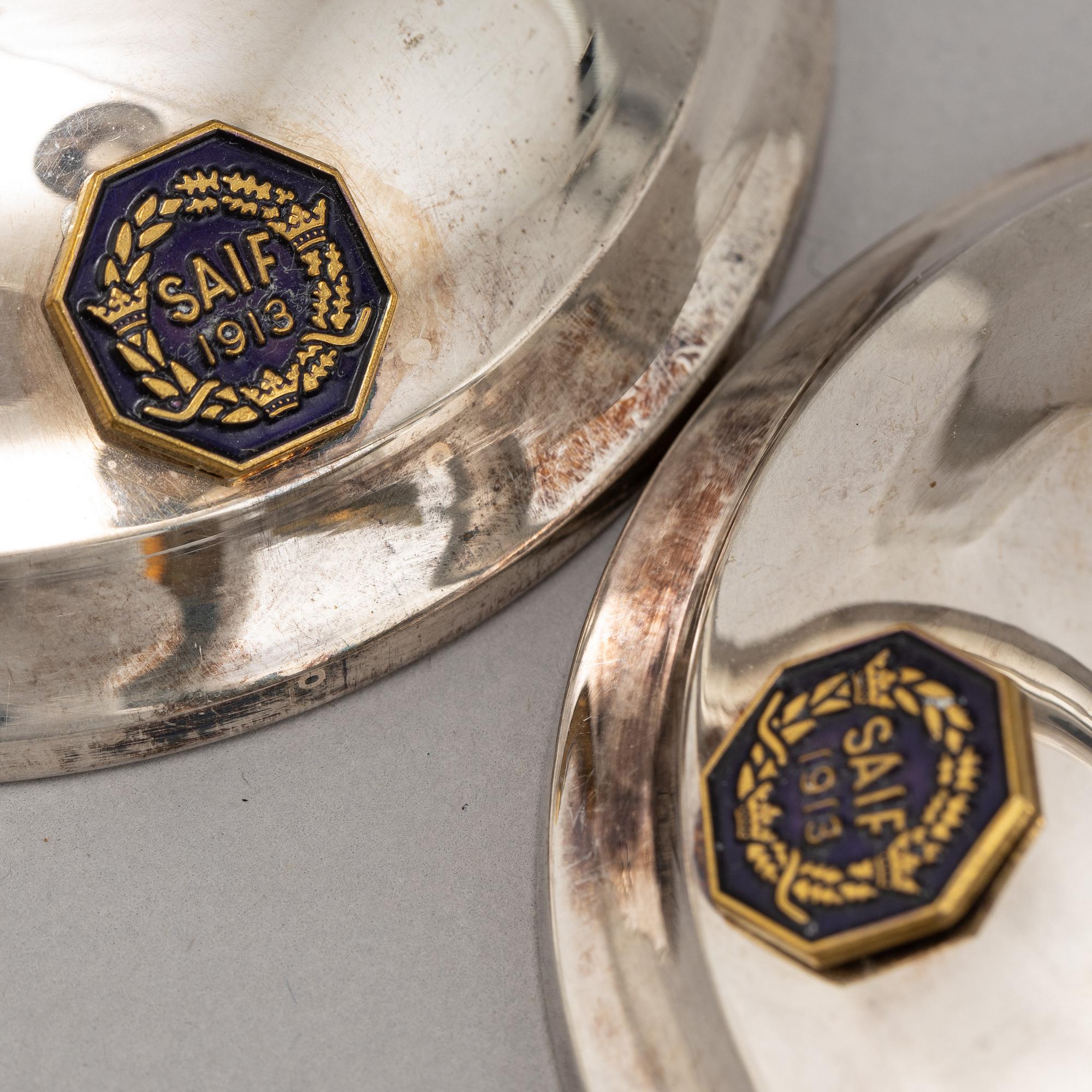 Ljusstakar, 2 par, silver, GAB, Stockholm 1965 resp Tesi, Göteborg 1974.